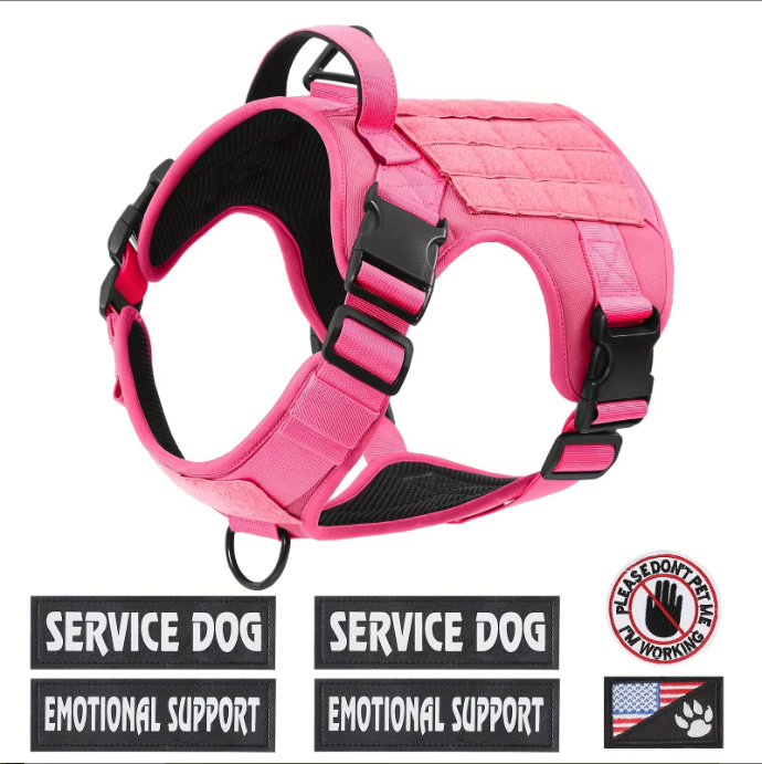 Tactical dog harness — Pink-S