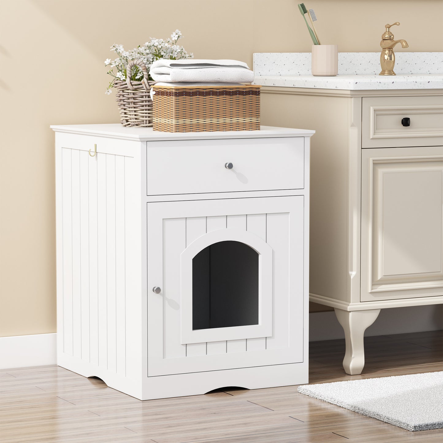 Amorea gallery 2026-07-14:1:litter-box-enclosure — White