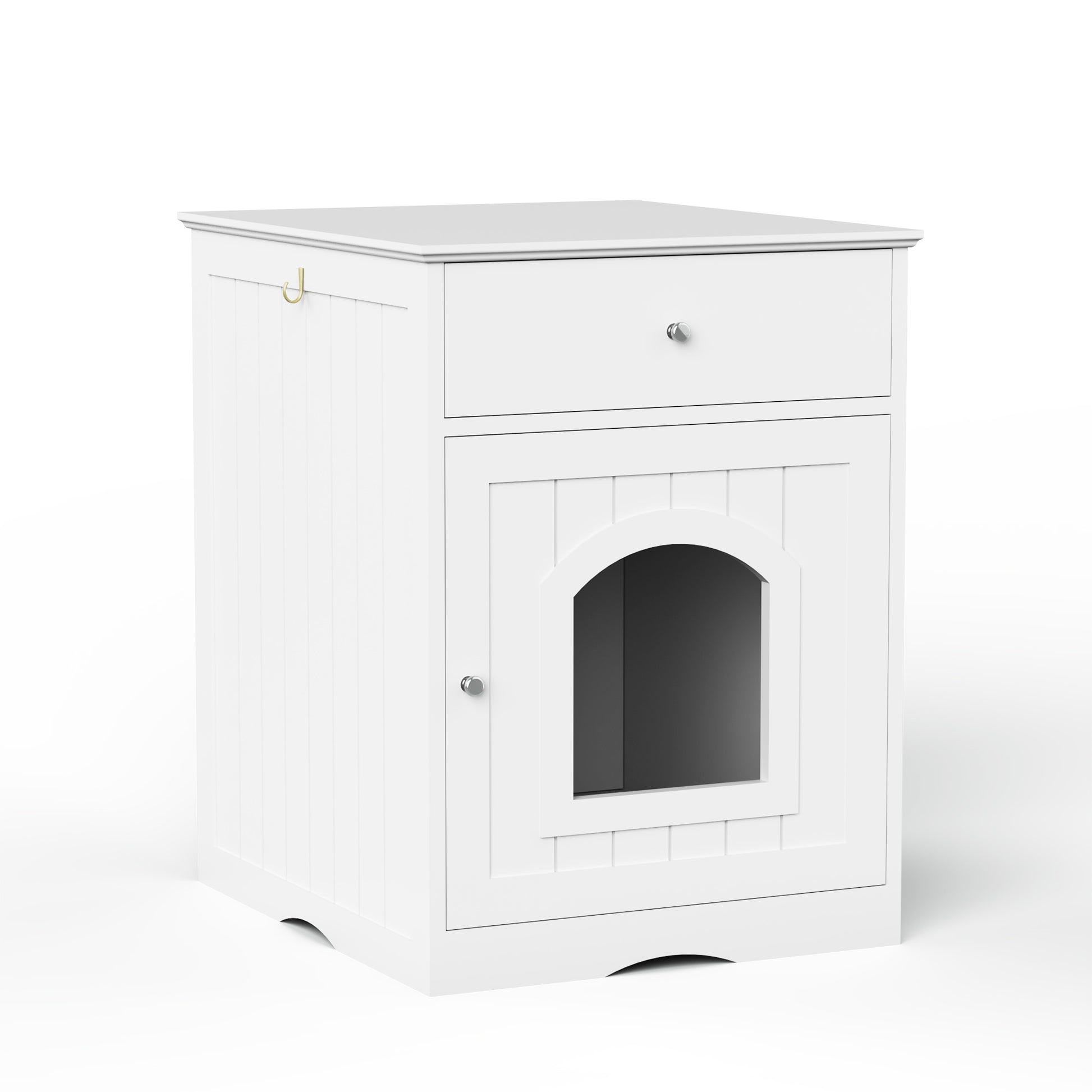 Litter box enclosure — White