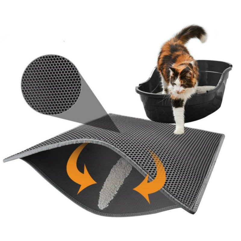 Amorea gallery 2026-07-14:1:honeycomb-cat-litter-mat — Black-M