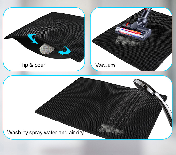 Amorea gallery 2026-07-14:2:honeycomb-cat-litter-mat — Black-M