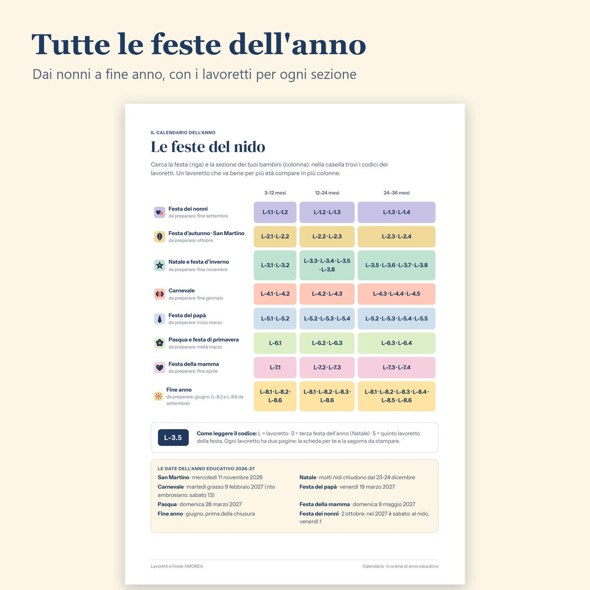 Calendario delle feste del nido
