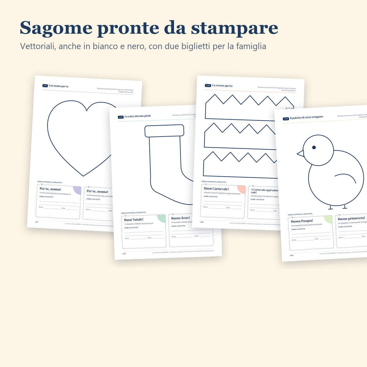 Sagome da stampare con i biglietti