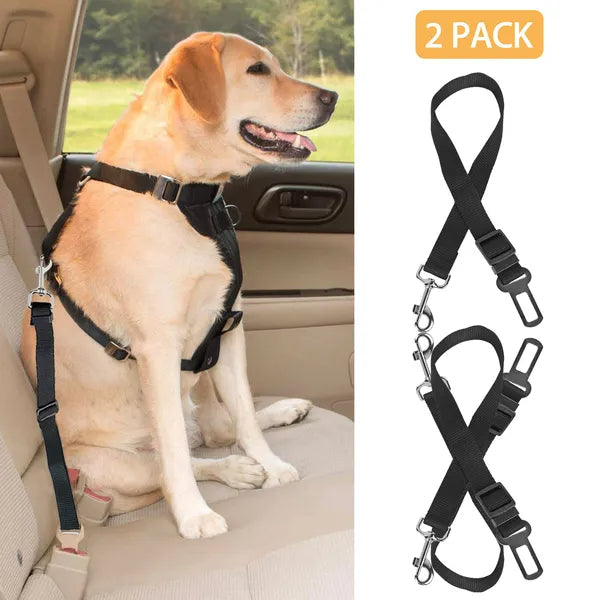 Dog seat belt harness — Black