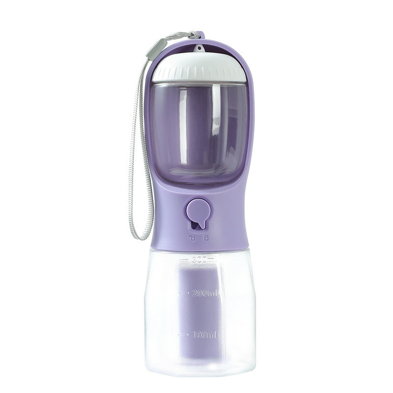 Dog water bottle with food container — 300ml Garbage Bag-Wisteria Purple