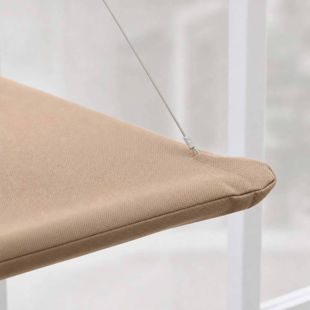 Cat Window Perch for Elevated Indoor Rest — fabric and edge detail