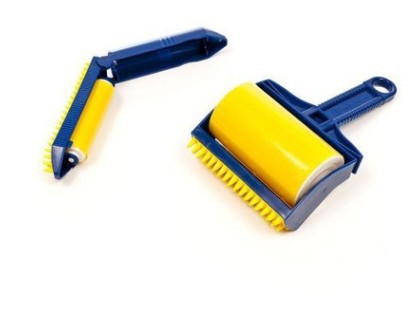 Reusable pet hair remover roller — Yellow