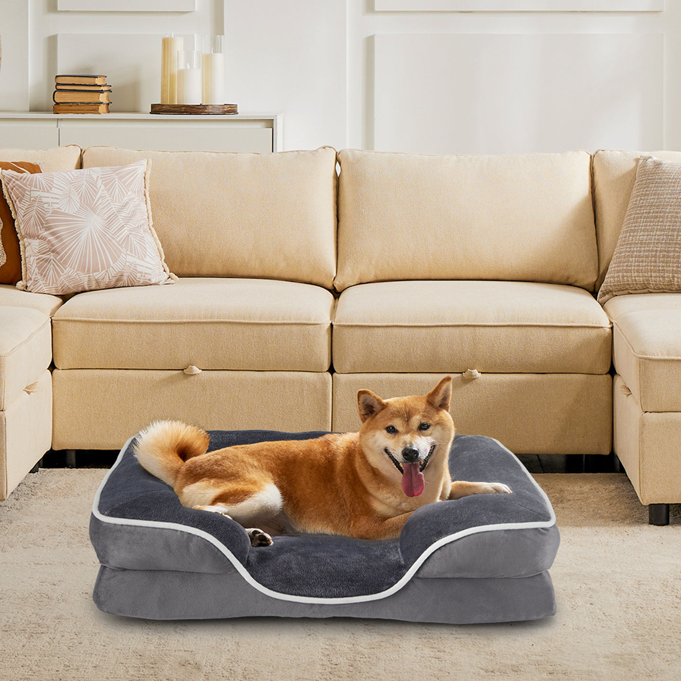 Amorea verified 2026-07-15T13:10:00.000Z: Brown dog bed in a home setting