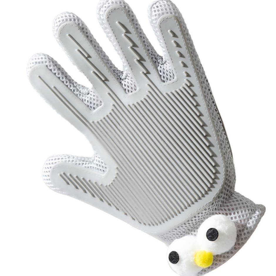 Pet grooming glove — Gray