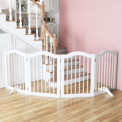 Wooden dog gate — White