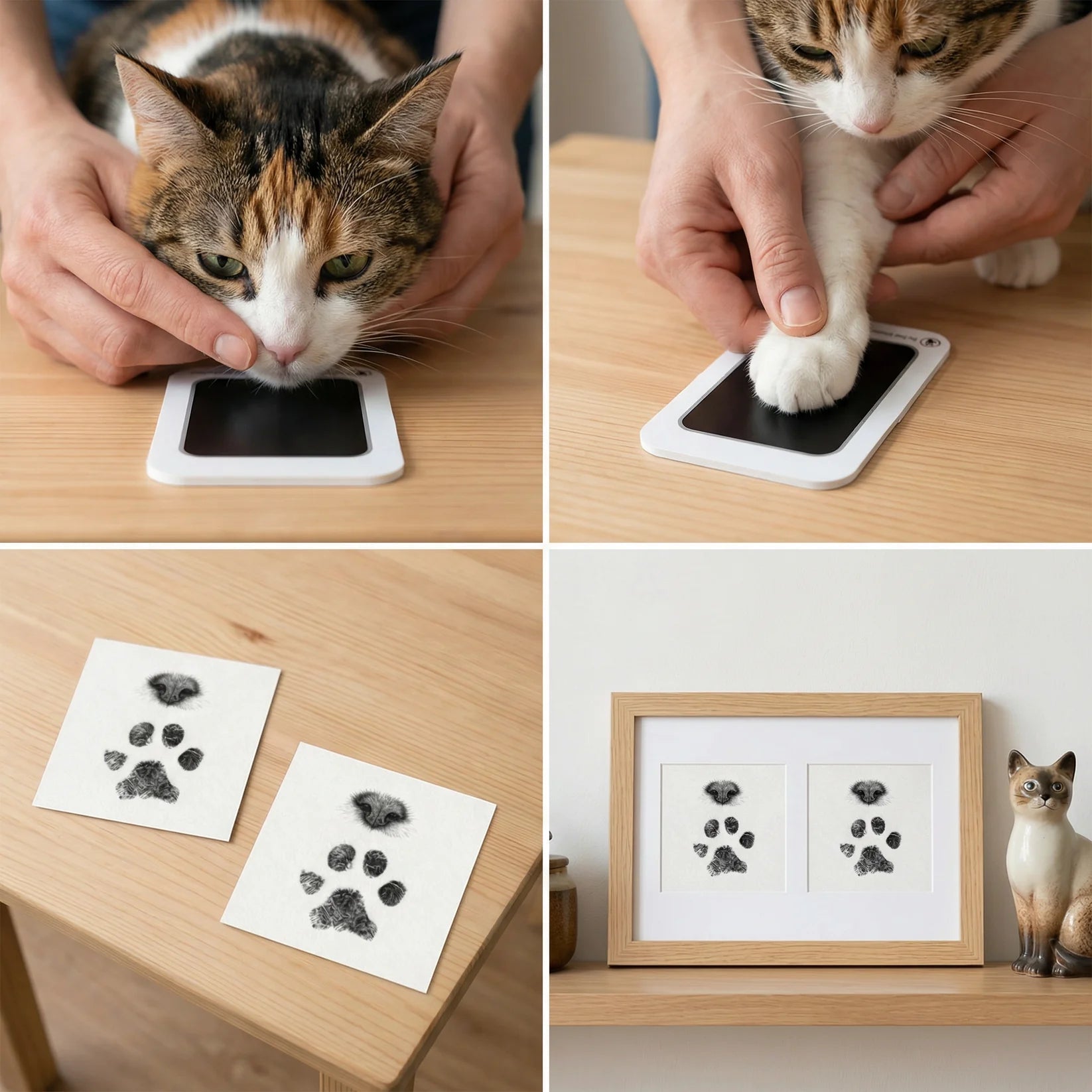 Completed paw print keepsakes