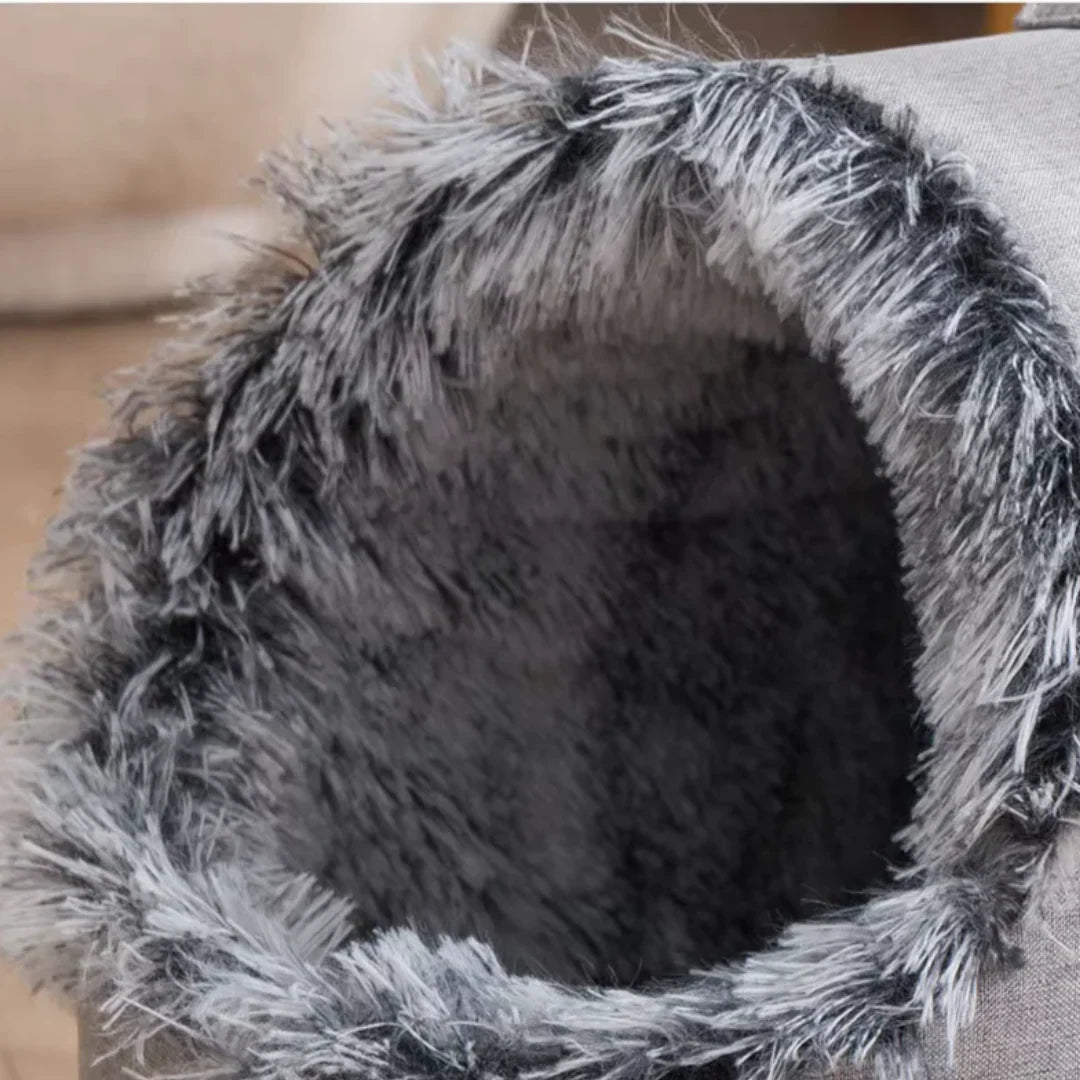 Pet sleeping cave cushion and base