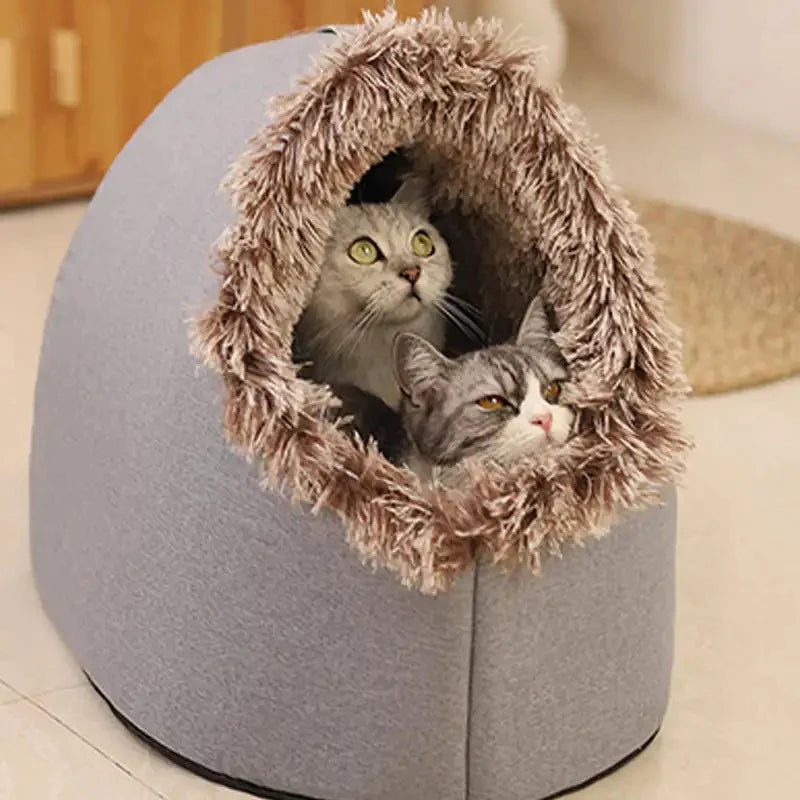 Angled view of the pet sleeping cave