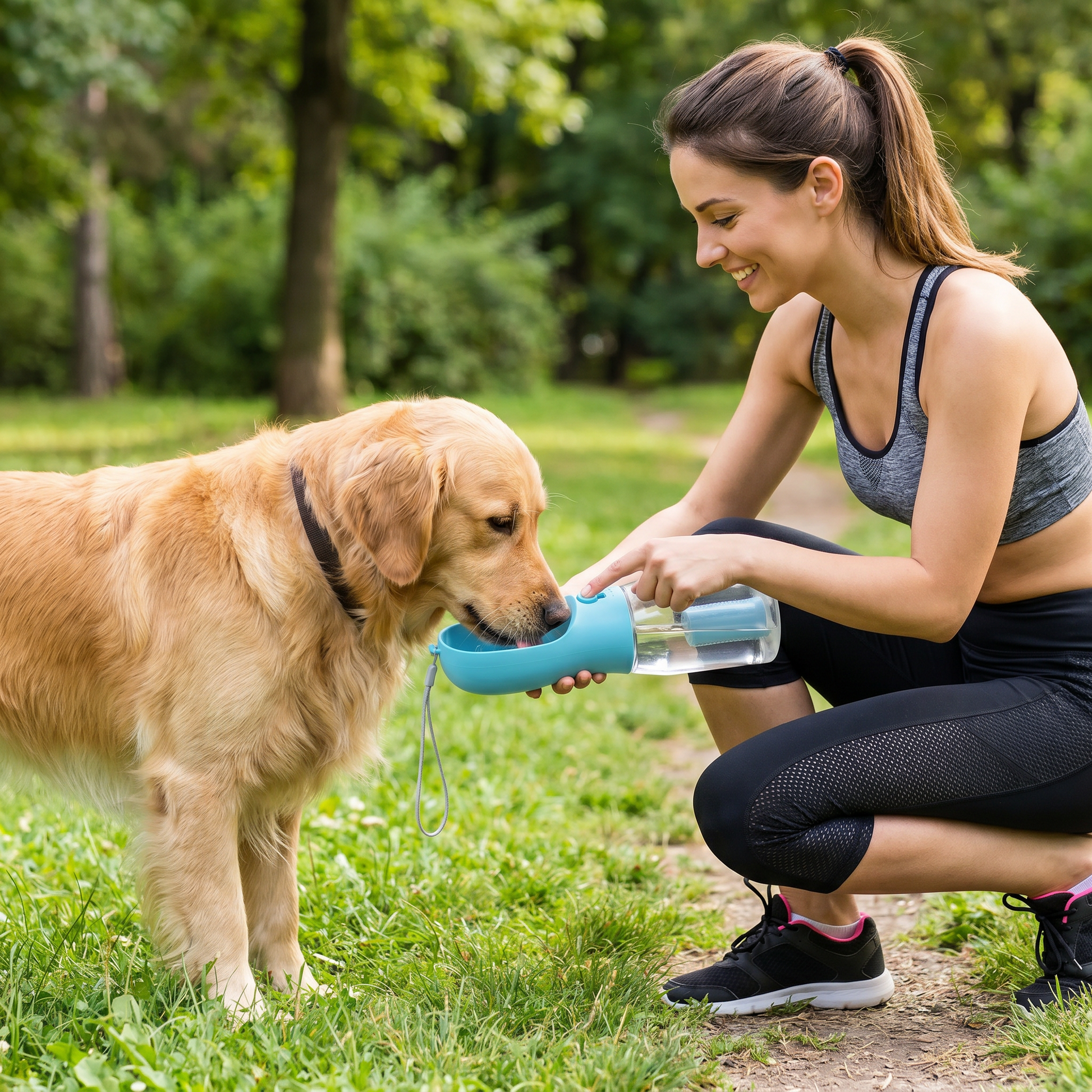 Purple 3-in-1 dog walk bottle