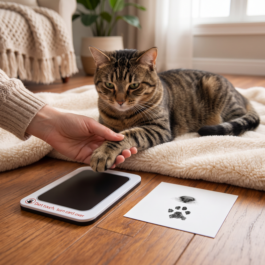 pet paw print kit shown in a lifestyle setting