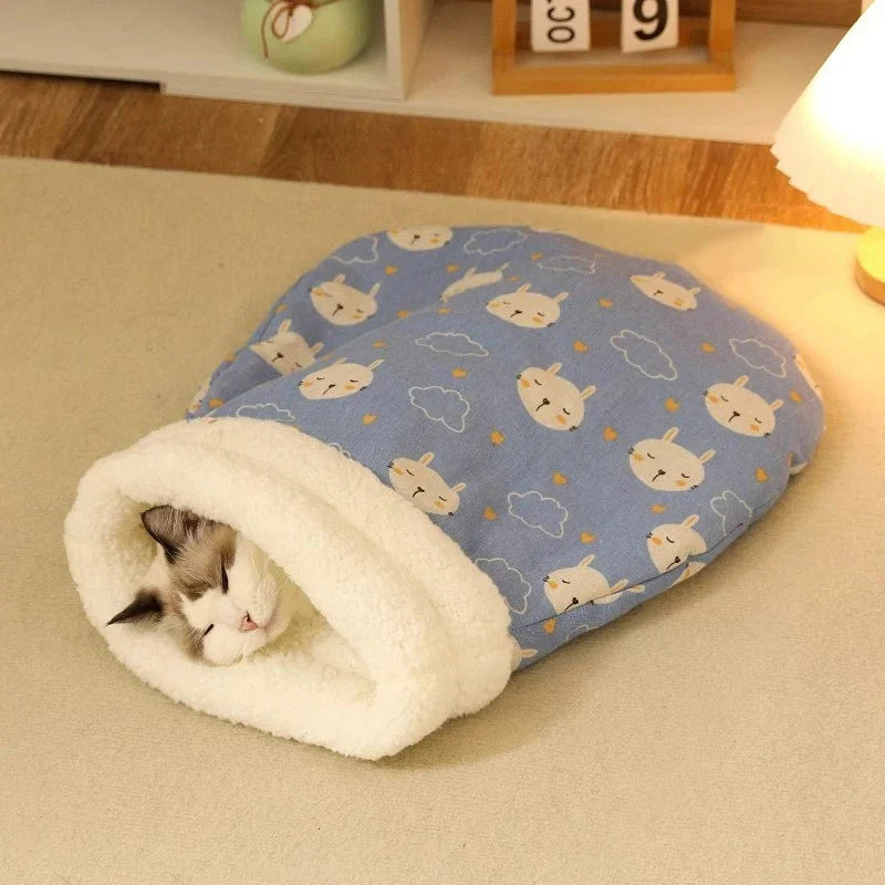 Fleece-Lined Cat Sleeping Bag by Amorea — product image 1